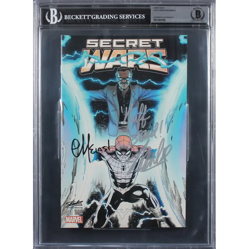 Stan Lee & Ed McGuinness "Nuff Said!" Signed Secret Wars Variant Comic BAS Slab