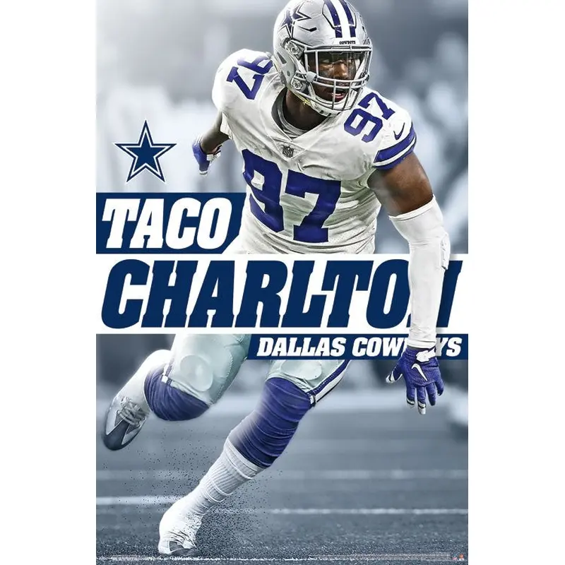 Taco Charlton "Prowler" Dallas Cowboys NFL Action Wall Poster - Trends International
