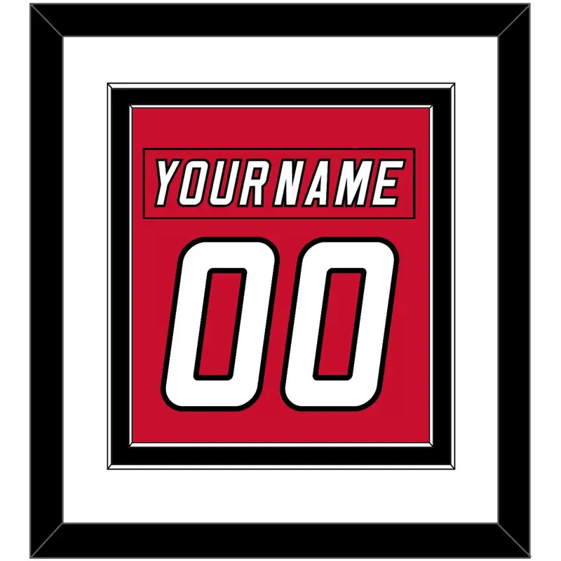Carolina Nameplate & Number (Back) Combined - Home Red (2007-2013) - Double Mat 1