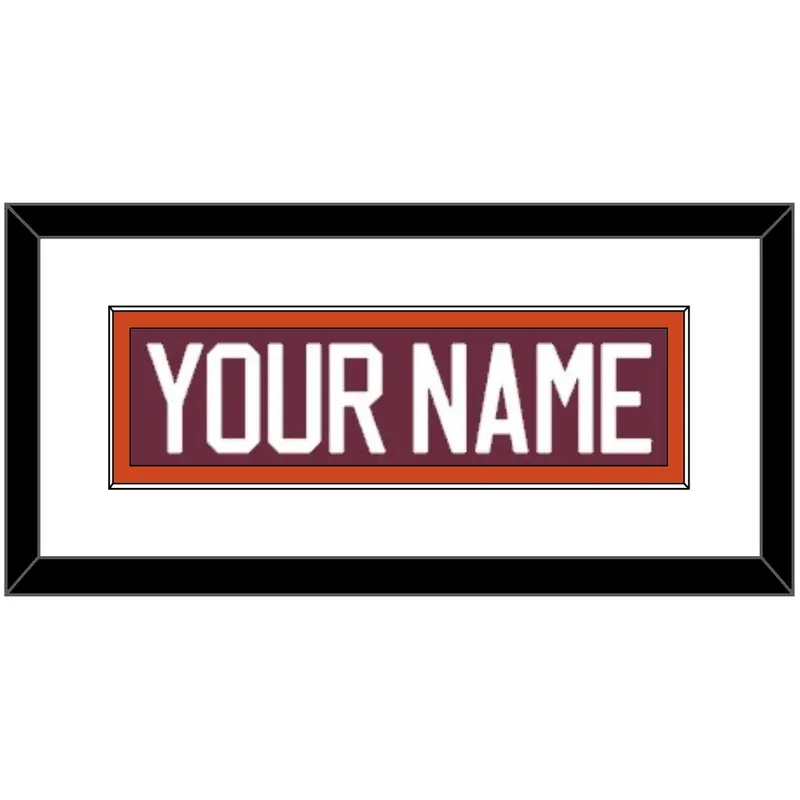 Virginia Tech Hockey Nameplate - Road Maroon - Single Mat 1