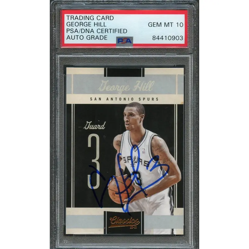 2010-11 Panini Classics #5 George Hill Signed Card Auto 10 PSA Slabbed