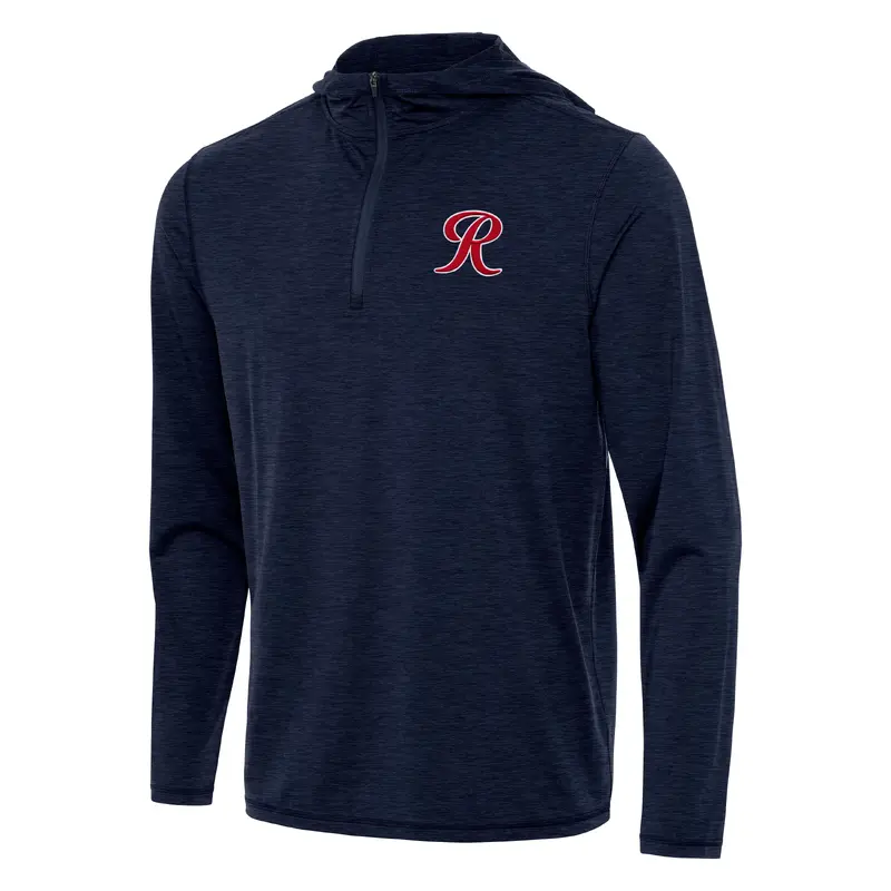 Tacoma Rainiers Antigua Navy Heather Tidy 1/4 Zip Pullover Hood