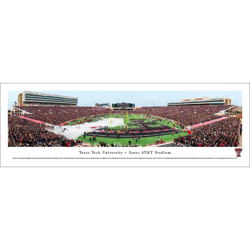 Texas Tech Football Jones AT&T Stadium Gameday Panoramic Poster Print (2014) - Blakeway