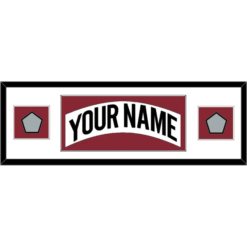 Colorado Nameplate & 2 Stanley Cup Finals Patches - Home White (1995-1996) - Single Mat 4