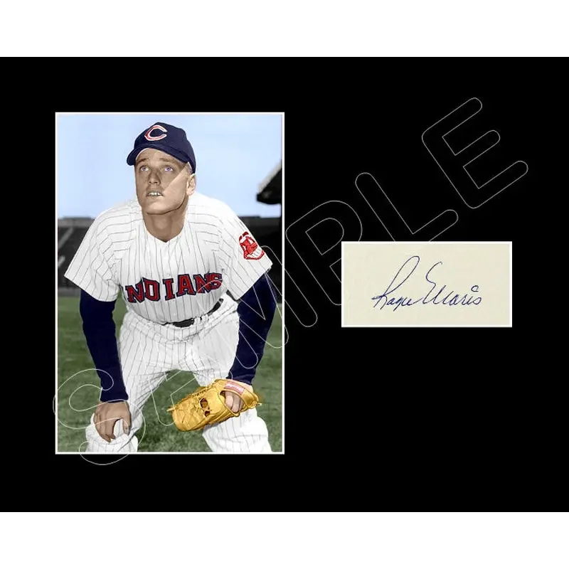 Roger Maris Matted Photo Display 8X10 - Cleveland Indians - 536