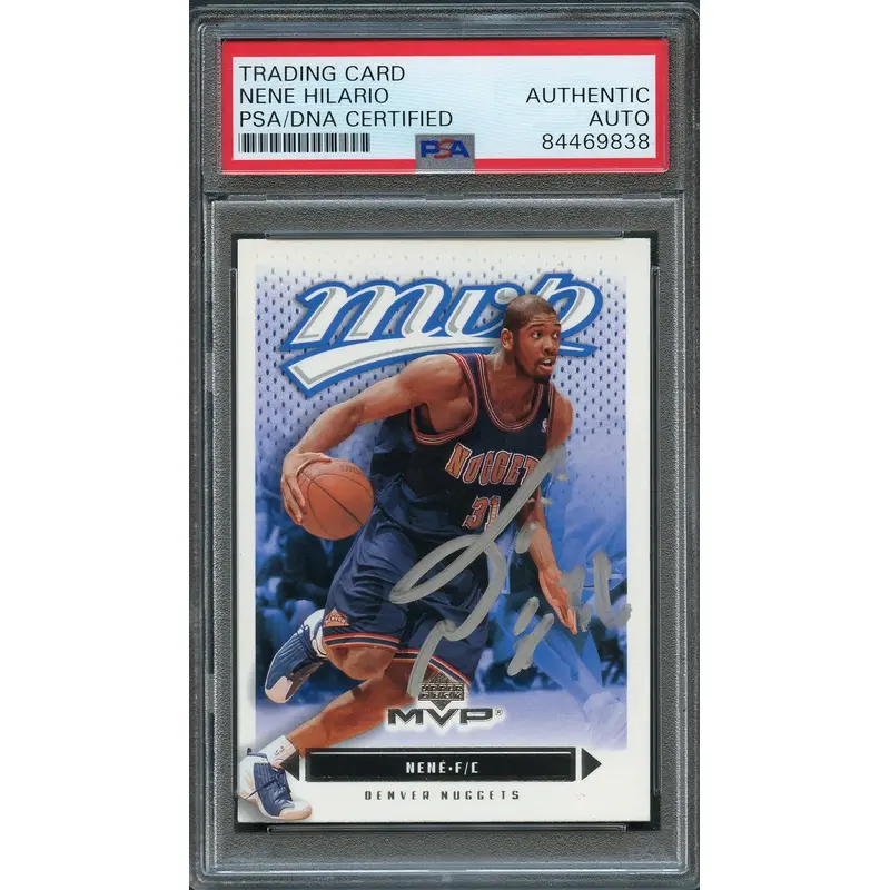 2003-04 Upper Deck MVP #36 Nene Signed AUTO PSA Slabbed Nuggets