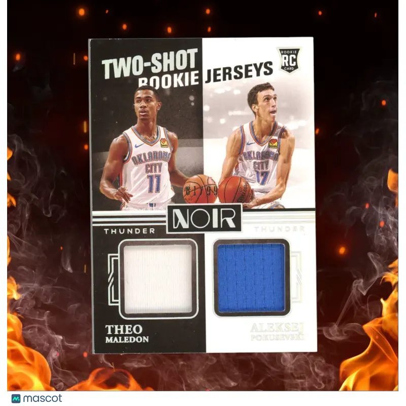 2020-21 Panini Noir Aleksej Pokusevski/Theo Maledon Two Shot Jerseys Rookie