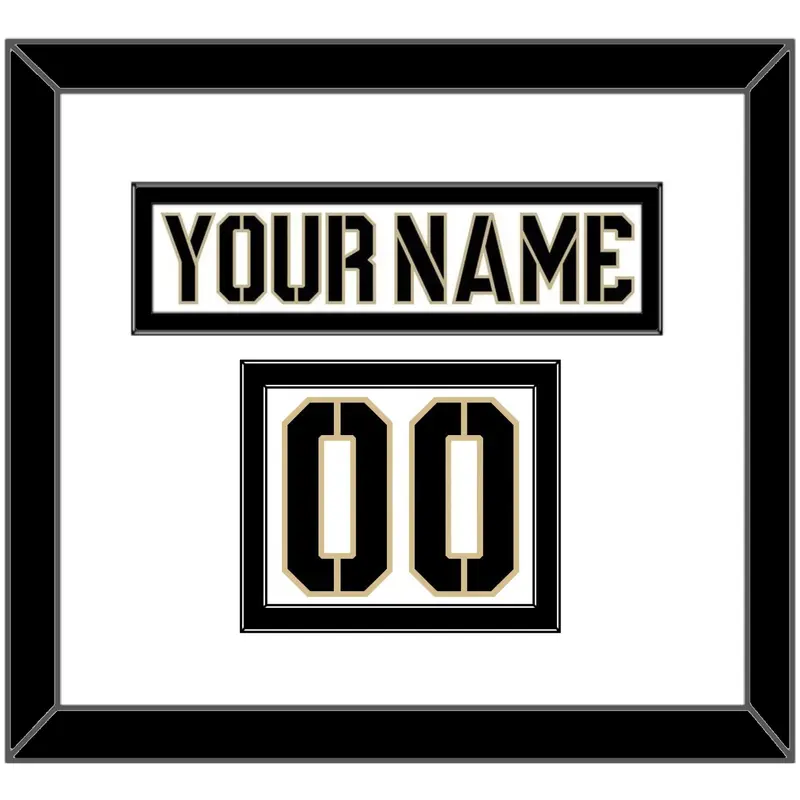 Army Hockey Nameplate & Number (Shoulder) - Home White (2017-2018) - Double Mat 2