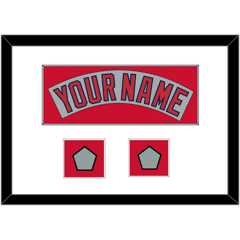 Boston Nameplate & Two World Series Jersey Patches - Road Gray (1992-2008)- Single Mat 2