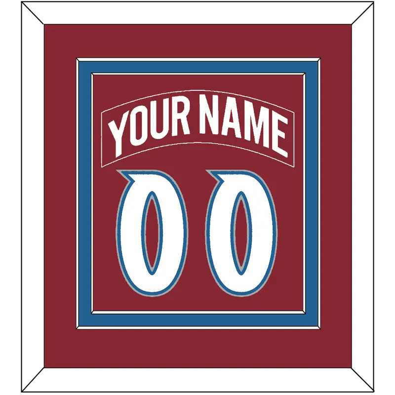 Colorado Nameplate & Number (Back) Combined - Road Burgundy (1995-1996) - Double Mat 2