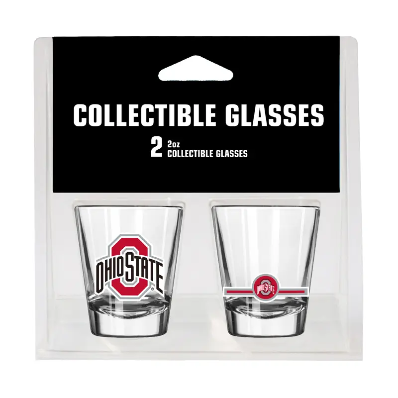 Ohio State Campus Colors 2oz Letterman Shot Glass 2 Pack