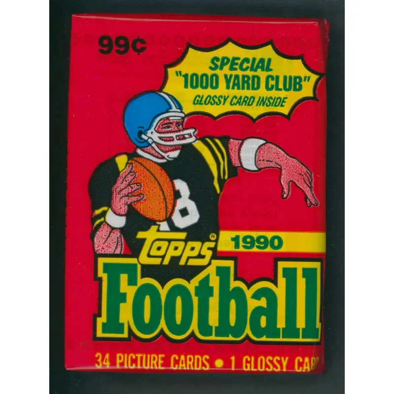 1990 Topps Football Unopened Cello Pack