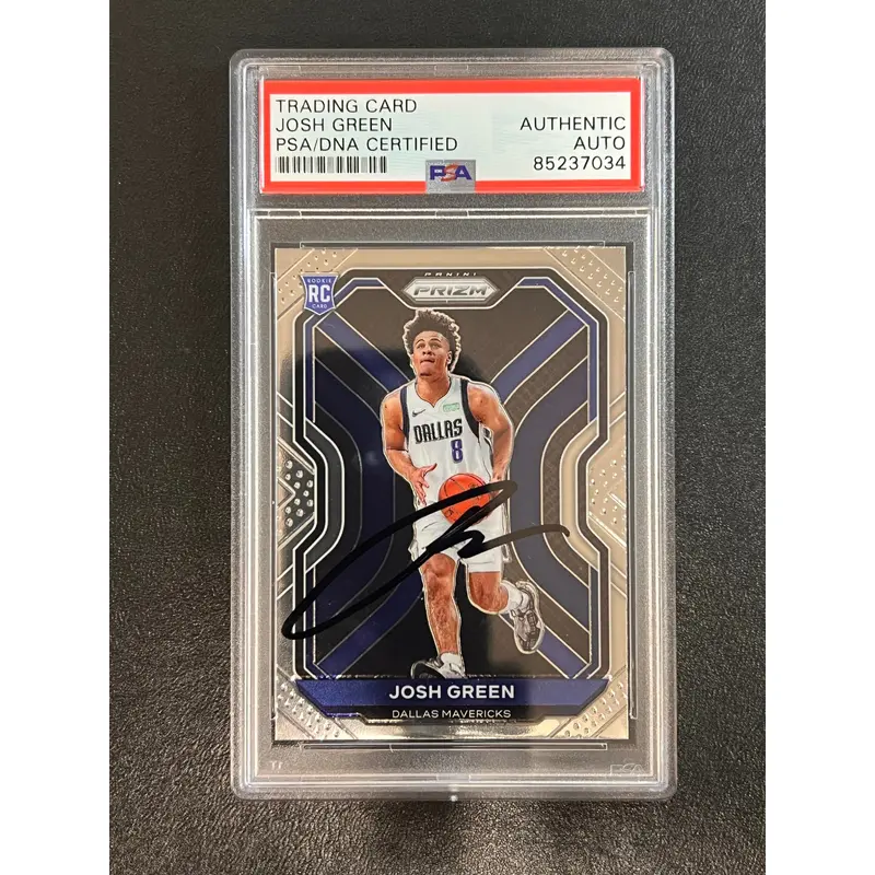 2020-21 Panini Prizm #274 Josh Green Signed Card AUTO PSA Slabbed RC Mavericks