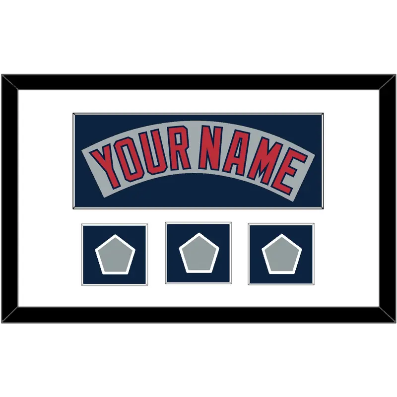 Boston Nameplate & Three World Series Jersey Patches - Road Gray (1992-2008)- Single Mat 1