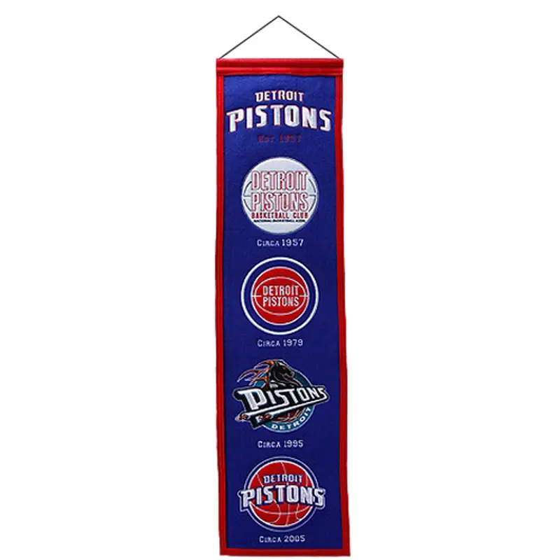 Detroit Pistons Logo Evolution Heritage Banner