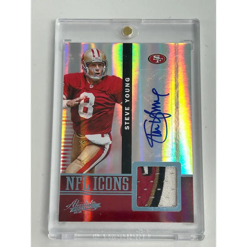 Steve Young 2012 Panini Absolute NFL Icons Patch Auto #7/8