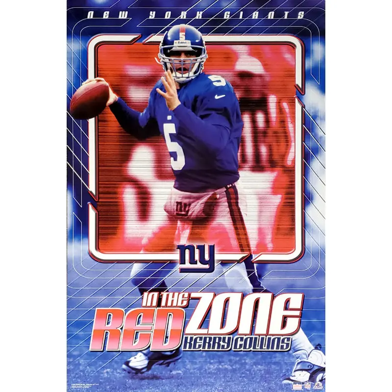 Kerry Collins "Red Zone" New York Giants NFL Action Poster - Starline 2001