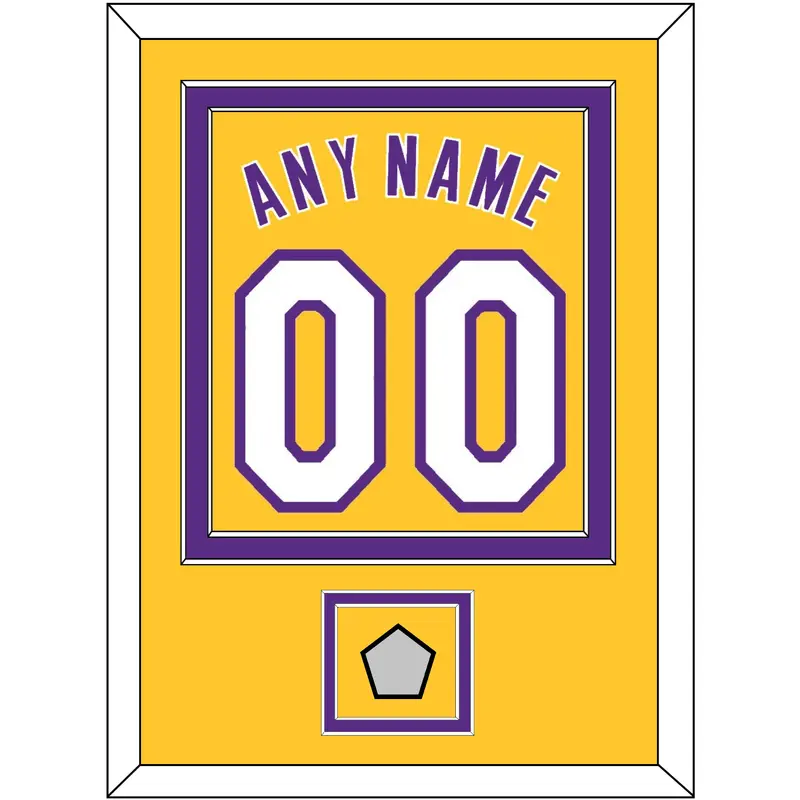 Los Angeles Name & Number With Champions Patch - Home Yellow (1999-2018) - Double Mat 2