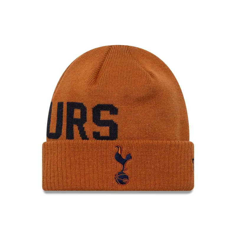 Tottenham Hotspur FC Wordmark Brown Cuff Knit Beanie Hat