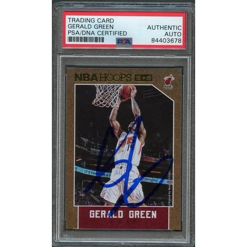 2015-16 NBA Hoops #51 Gerald Green Signed Card AUTO PSA Slabbed Suns
