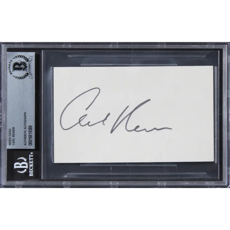 Carl Reiner Ocean's 11 Authentic Signed 3x5 Index Card Autographed BAS Slabbed