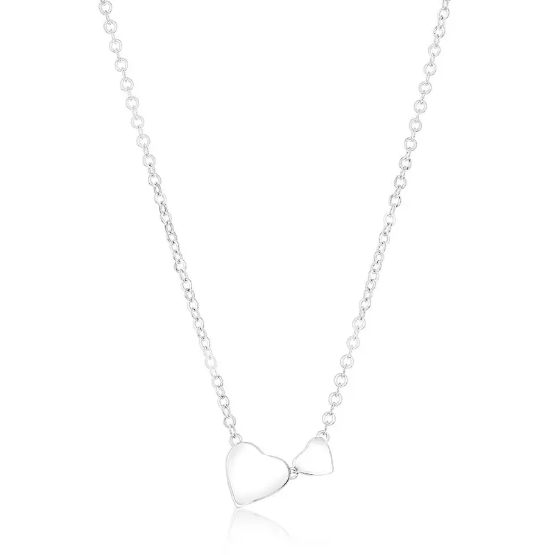 Sterling Silver Double Heart Necklace