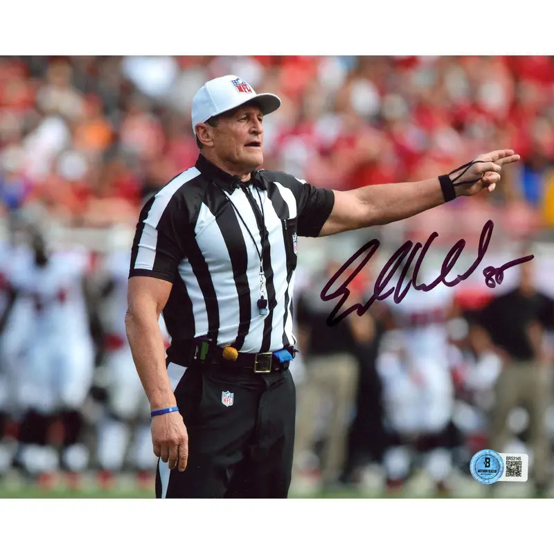 Ed Hochuli Authentic Signed 8x10 Horizontal Photo Autographed BAS 3