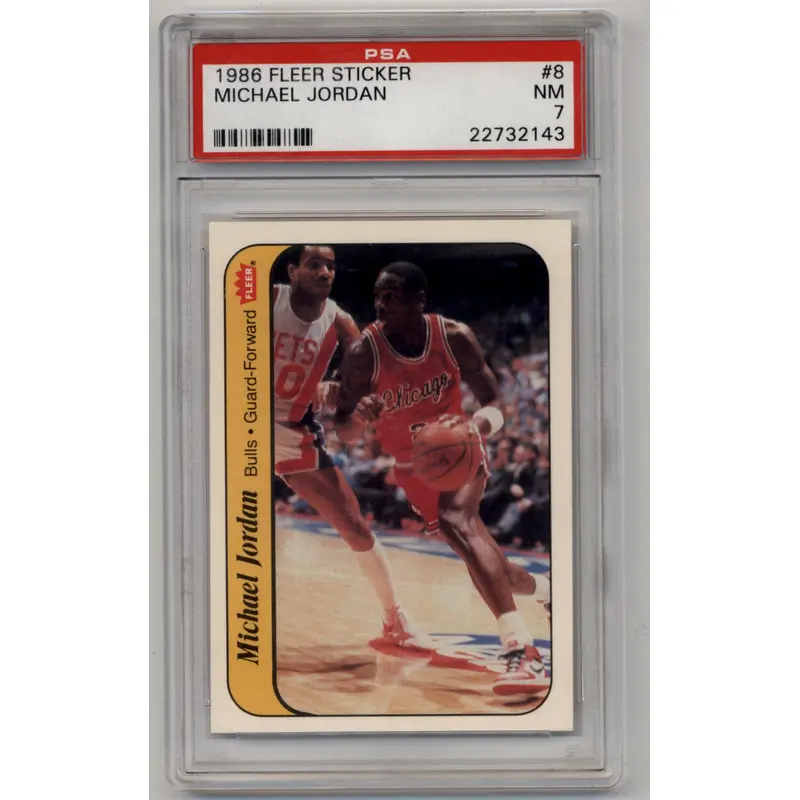 Michael Jordan 1986-87 Fleer Sticker #8 PSA 7 Near Mint 2143