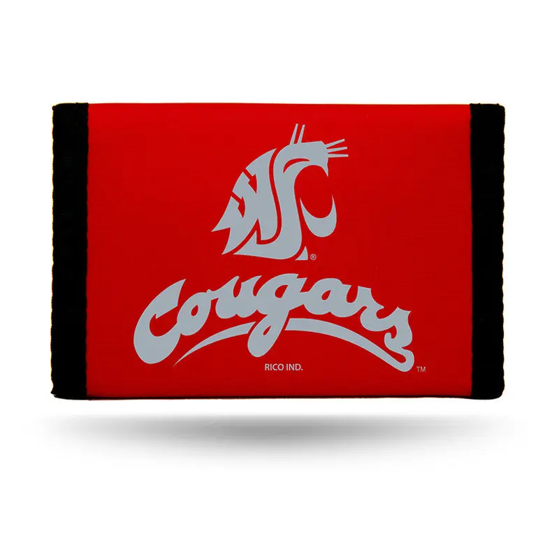 WSU Cougars Crimson Nylon Tri-Fold Wallet