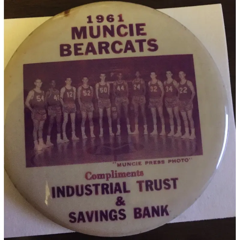 1961 Muncie Central High School Team Photo Pinback Button