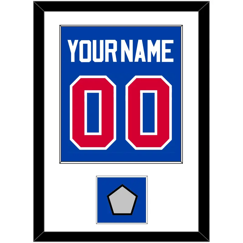 Detroit Name & Number With Champions Trophy Patch - Road Blue (1981-1996) - Single Mat 1
