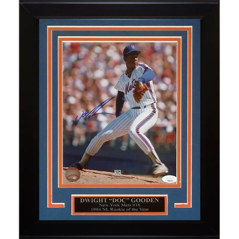 Dwight Gooden Autographed New York Mets Deluxe Framed 8x10 Photo - JSA
