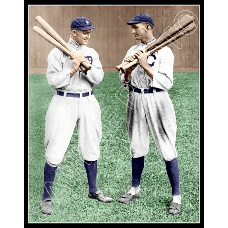 Ty Cobb Joe Jackson Colorized 11X14 Photo - 1913 Tigers Naps - 1673