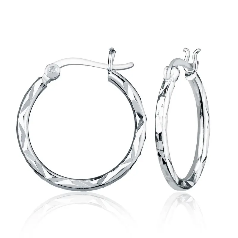 Sterling Silver Small D-C Hoop Earrings