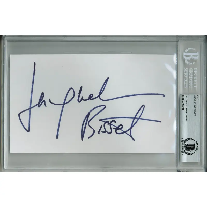 Jacqueline Bisset Authentic Signed 4.25x7 Cut Signature Autographed BAS Slabbed