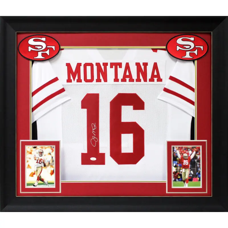 Joe Montana Authentic Signed White Pro Style Framed Jersey Autographed JSA