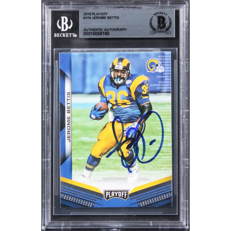 Rams Jerome Bettis Authentic Signed 2019 Playoff #174 Card BAS Slabbed