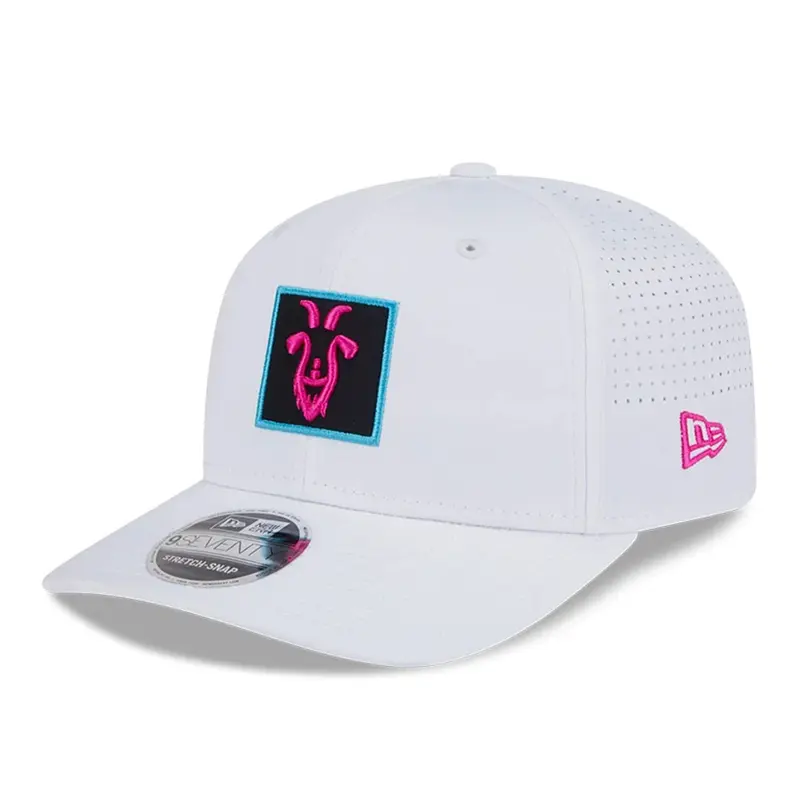 Rangegoats LIV Golf 2025 White 9SEVENTY Stretch Snap Adjustable Cap