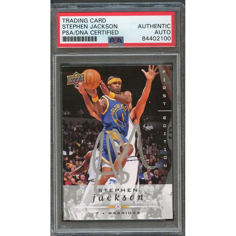 2008-09 Upper Deck First Edition #59 Stephen Jackson Signed Card AUTO PSA Slabbed