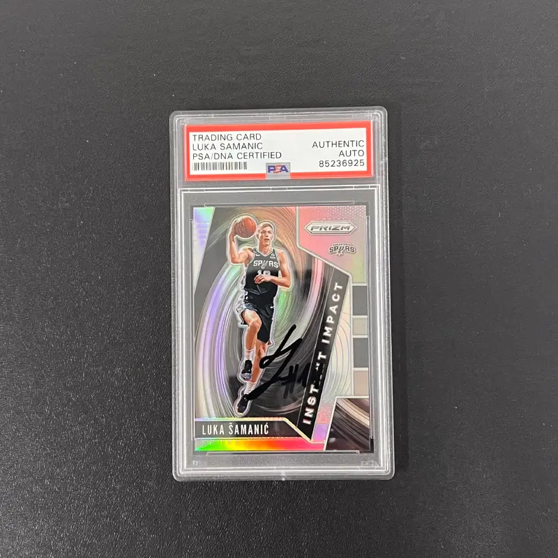 2019-20 Panini Prizm #5 Luka Samanic Signed Card AUTO PSA Slabbed Spurs