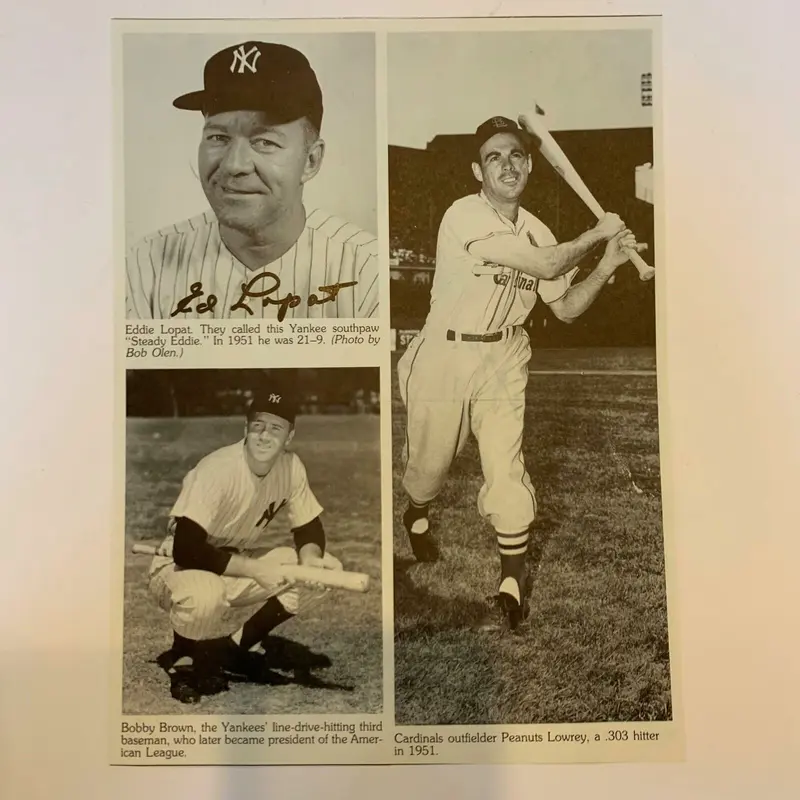 Ed Lopat Signed Autographed New York Yankees Photo