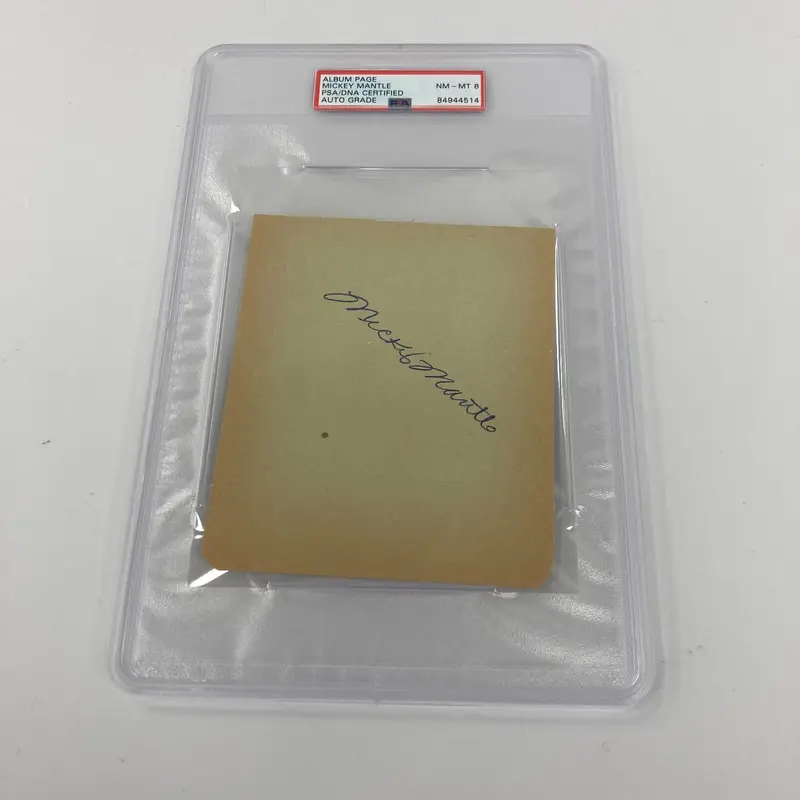 Mickey Mantle 1950's Rookie Era Signed Autographed Page PSA DNA 8 N Mint