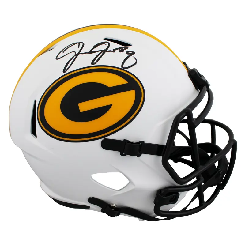 Packers Josh Jacobs Signed Lunar Full Size Speed Rep Helmet BAS Witnessed