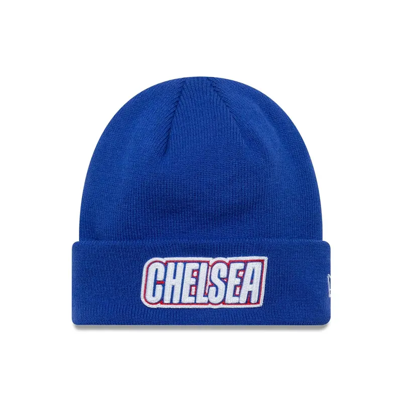 Chelsea FC Lion Crest Keyline Blue Cuff Knit Beanie Hat