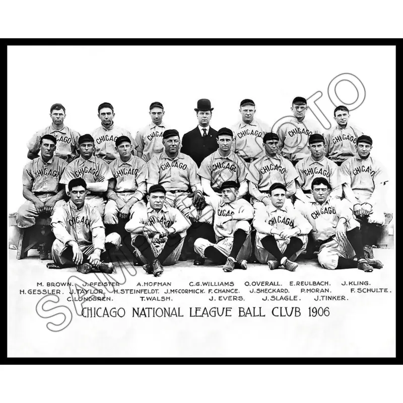 1906 Chicago Cubs 8X10 Photo - Tinker Evers Chance - 1165
