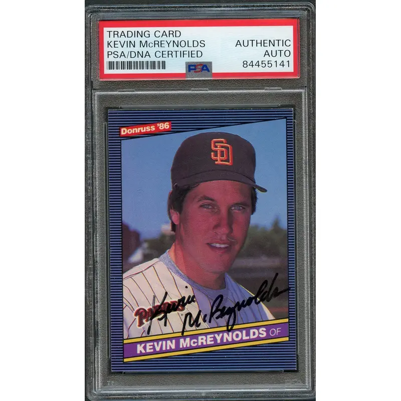 1986 Donruss #80 Kevin McReynolds Signed Card PSA Slabbed Auto Padres