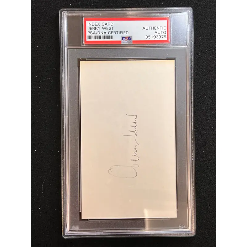 Jerry West Signed index card Auto PSA Slabbed Lakers