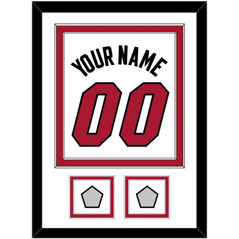 Miami Name & Number With 2 Finals Patches - Home White (1999-2008) - Double Mat 1