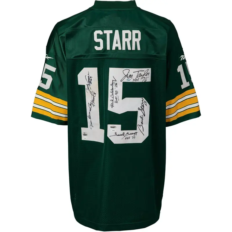 1966 Green Bay Packers Super Bowl I Champs Team Signed Jersey Beckett COA