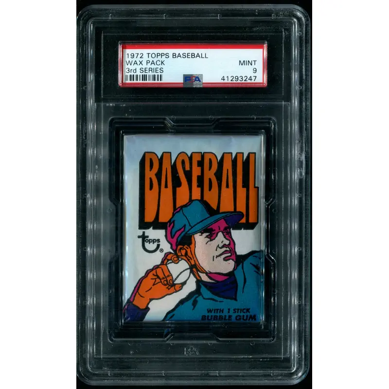 1972 Topps Baseball Unopened 3rd Series Wax Pack PSA 9